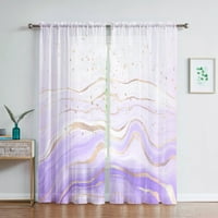 SkeArow завеси voile мраморни завеси Лечения Vintage Sheer Panel Window Curtain Pock Pocket Long Decor Style