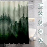 Планинско дърво боядисване на баня за баня завеса за душ за баня