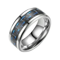 Yubnlvae пръстени аксесоари пръстен въглехидрати на двойка три цветни стоманени модни модни титанови пръстени от титаниеви пръстени от титаниеви влакна
