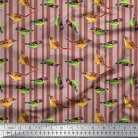 Soimoi памучна патица тъкан ивица и отпечатъци от птици от врабче по двор широк двор
