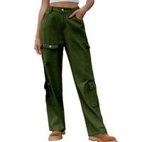 Дасайо жени дънкови панталони твърди панталони с джобове прав крак западни дънки небрежни дрехи Y2K