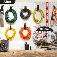 Каишки за съхранение на тежка кука и контур за задържане на кабела за удължител за домашен гараж за домашен гараж