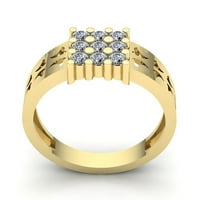 Естествен 1,5ct кръгла изрязана диамантена мъжка класическа годишнина годежен пръстен твърд 10k роза, бяло или жълто злато jk i1