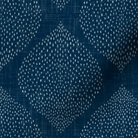 Деним тъкан мазнини квартал - минималистичен Ogee Navy Dots Резюме диамантен декор Бохемски персонализиран отпечатан плат от Spoonflower