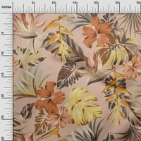 OneOone Cotton Jersey Peach Fabric Floral & Leafs Craft Projects Decor Fabric Отпечатано от двора