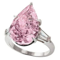 Pgeraug подаръци за жени изискан розов диамантен геометрия вода капка заострен пръстен Дами бижута сплав пръстен розов розов