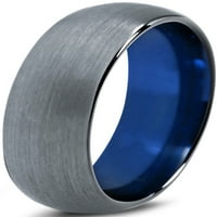Волфрамов сватбена лента пръстен за мъже жени син черен купол с четка полиран живот гаранция