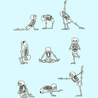 Скелет йога момчета светлосин графичен тройник - дизайн от хора XL