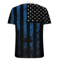 Оалиро синьо дамски патриотична американска риза на знамето на шията за 4 юли Деня на независимостта