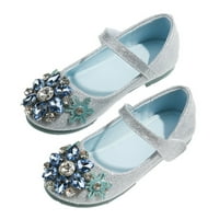 Теглени момичета рокли обувки Mary Jane Сватбено цвете шаферки токчета Glitter Princess Shoes