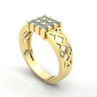 Истински 0,5ct кръгло отрязани диамантени мъжки фантастични годежа годишнина пръстен със солина 18k роза, бяло или жълто злато F VS1