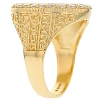 Jackani 10K жълто злато мъжки овални ореоли бяло CZ първоначална буква f пръстен