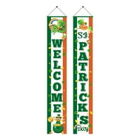 Wendunide Flags_ Banners St. Patrick's Day Ирландски празничен веранда знак Начало за завеса за банер Декорация на банера украса