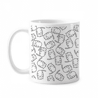Прашка котка проста защита на животински халба керамика Cerac Coffee Porcelain Cup прибори за хранене