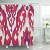 Шаблон шик цветни червени и лилави Ikat племенни смели декор за баня баня за душ завеса