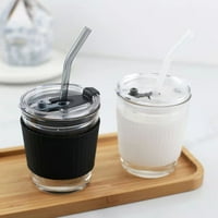 Walmeck кафе чаша чаша за питие с покритие със сламки почистващ плат комплект