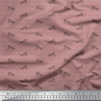 Soimoi Poly Georgette Fabric Stripe, Boat & Whale Shirting Printted Craft Fabric край двора
