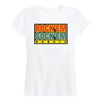 Rock 'ems' em - rock 'em sock' em - женска графична тениска с къс ръкав