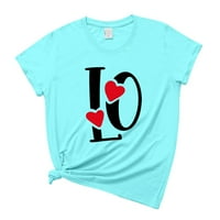 Hhei_k дамски върхове и блузиоменни летни Свети Валентин отпечатана тениска с къс ръкав за мъже и жени