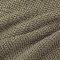 Piccocasa памучен мек плетен хвърлете твърдо одеяло за диван спалня, khaki 60 x79