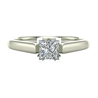 Диамантени годежни пръстени за жени принцеса отрязана пасианска диамантен пръстен 14k бяло злато 0. карат