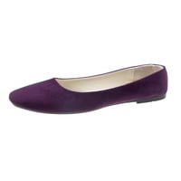 Welliumy Flats Flats Comfort Небрежни обувки квадратни пръсти за пешеходни обувки Балет Балети Балети Модни фиш на мокасини тъмно лилаво 8