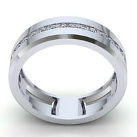 Истински 2ct кръгла изрязана диамантена мъжка подредена годишнина сватбена лента солидна 10K роза, бяло или жълто злато H Si2