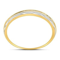 Golden Star 10kt двутонен златен мъжки кръг диамантен сватбена лента пръстен cttw