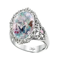 duhgbne мода и елегантен темперамент дами цветни цирконови медни пеперуди пръстен