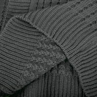 Hfyihgf мъжки кабел плетен кардиган пуловер шал яка свободно прилягане бутон с дълъг ръкав Небрежно нахално крайни жилетки