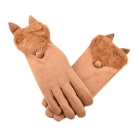 Aoochasliy Зимни ръкавици Разчистване на женските велурени ръкавици топли зимни ръкавици с T-ouch екран inde пръст