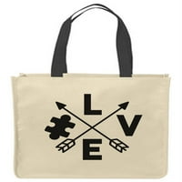 Платно тотални чанти Love Puzzle Arrow Autism Inderness Поддръжка за многократна употреба за пазаруване забавни чанти за подаръци