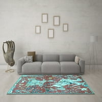 Ahgly Company Indoor Rectangle Animal Light Blue Traditional Area Rugs, 2 '3'