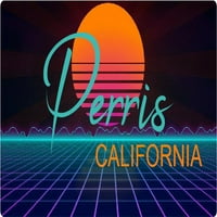 Perris California Vinyl Decal Stiker Retro Neon Design