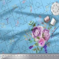 Soimoi Polyester Crepe Fabric Акварелен цвете геометричен печат тъкан от двор широк