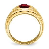14k жълто злато създаде рубин и истински диамантен мъжки пръстен