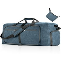 Grianlook жени Weekender Baggage сгъваема чанта за рамо пътуване с чанта за фитнес зала за кръстосани багажи многофункционално синьо 115L