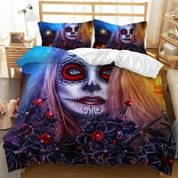 Скелет Хелоуин домашен текстилен комплект легло три части Капак за юрган