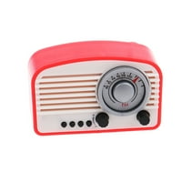 Kripyery Mini Retro Radio Model за микро пейзаж - миниатюрен ретро радио симулация Преструвайте се играчки DIY Декоративни аксесоари за кукла на къщи за оформление на Mini Retro Model