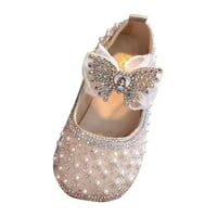 1-9t Kids Girl Dress Shoes Малче принцеса искрящо перлена балетна обувка Lintle Big Girl Mary Jane Party Wedding School