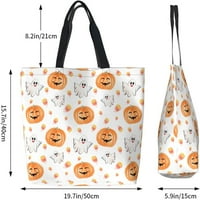 Тикви чанти за многократна употреба на хранителни стоки - Сгъваема чанта за пазаруване Небрежна чанта за рамо голяма чанта за жени