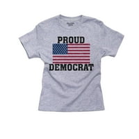 Горд демократ - американски флаг - винтидж тениска на памук на винтидж момиче