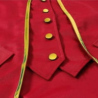 Ретро викториански стимпанк готически мъже опашно кокетно палто червено l