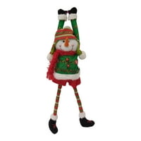Коледна украса орнамент подарък анимационен пеене и треперещи крака Дядо Коледа Снежен човек, 21.5