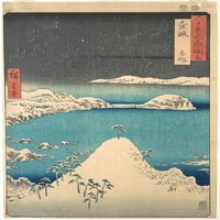 Снеговалеж в Шимасаку, провинция Ики, от поредицата гледки към известни места в отпечатъка на плаката на шестдесет и нечетните провинции от Утагава Хирошиге � Ток?