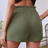Jsaierl Plus Размер спално бельо за жени за жени летни еластични талия небрежно теглене на теглене удобни къси панталони палацо къси панталони