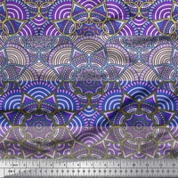 Soimoi Viscose Chiffon Fabric Stripe & Mandala Kaleidoscope Printted Craft Fabric край двора