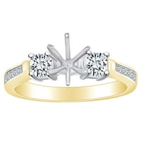 0. Карат кръгла форма бяла естествена диамант полумонт годежен пръстен в 14k твърд жълт златен пръстен размер-6.5