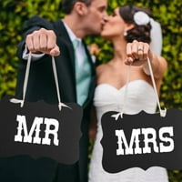 Двойка на г -н и г -жа Photo -Props, знаци за г -н и г -жа стол, сватбени декорации, знаци за булка и младоженец, знаци за кабина за снимки, уникални ние