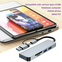 Haykey USB Hub 5-In-Hub USB3. Едно изтичане-четири тетрадка за мобилен телефон таблет Type-C USB двоен интерфейсен разделител USB разширение директно идентифицира SD карта и TF-карта